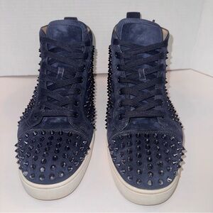 Christian Louboutin size 12 studded suede high top sneakers